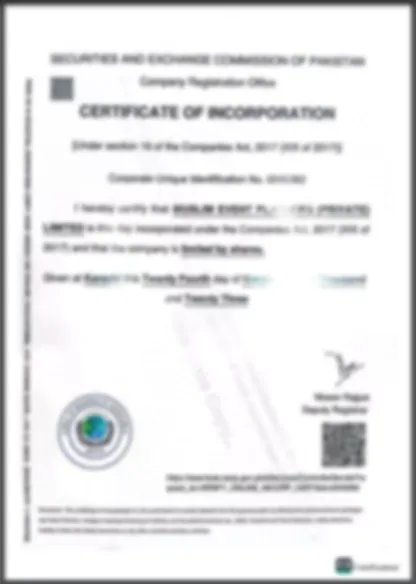 Official Incorporation Document for Muslim Matrimonial Services